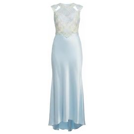 Karen Millen Maxikleid Hellblau mit Spitze Pink Weiß Grün Hellblau