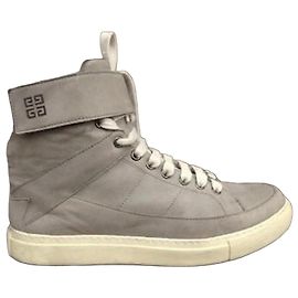 Grey leather high-top sneakers Givenchy Grey