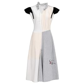 Robe patchwork Balenciaga Noir Blanc Beige Gris Bleu foncé