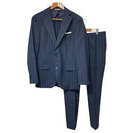 Autre Marque Conjunto de traje de lana con raya diplomática PAOLONI Azul Azul marino