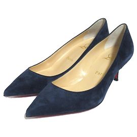 Escarpins en daim Christian Louboutin KATE55 Bleu Bleu Marine