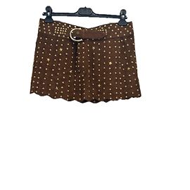 Retrofête Brauner Rock mit goldenen Details Braun