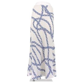 Louis Vuitton Falda larga estampada Blanco