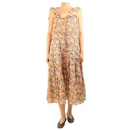 Veronica Beard Robe midi à fleurs multicolores - taille UK 16 Multicolore