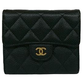 Chanel Matelassé Tri-fold Wallet in Black Black