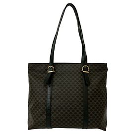Céline Sac cabas Celine Macadam Blazon Triomphe Logo Marron Noir