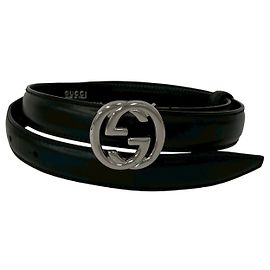 GUCCI Ledergürtel mit Interlocking G Hardware Schwarz