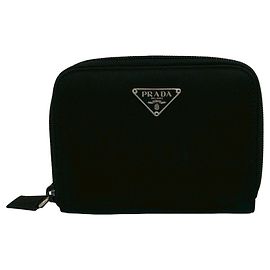 Prada Black Nylon Bi-fold Wallet Black
