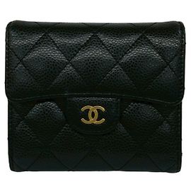 Chanel Small Flap Wallet in Black Caviar Leather Black