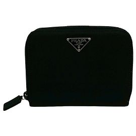 Mini portefeuille bifold Prada en noir Noir
