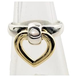 Hermès HERMES Heart Knock Band Ring Silber Golden
