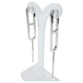 Hermès Hermes Everchaine d'Ancre 925 Sterling Silver Earrings Silvery