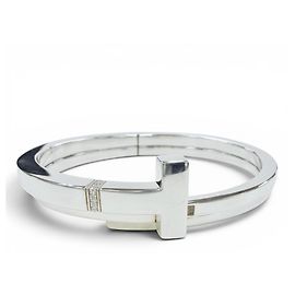 Tiffany & Co Tiffany T Square Wrap Bangle Silvery