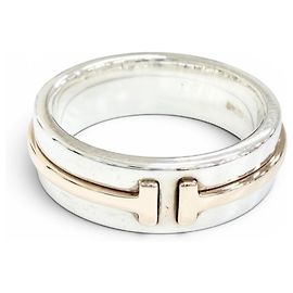 Anello Tiffany T TWO sottile Tiffany & Co. Argento D'oro
