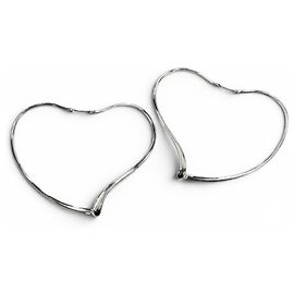 Orecchini a cerchio Elsa Peretti Open Heart Large di Tiffany & Co. Argento