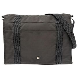 Hermès Sac messager Hermes Herline Bassas MM Sellier Button Flap Gris anthracite