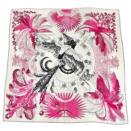 Hermès Sciarpa in cashmere e seta Hermes Mythiques Phoenix Rosa