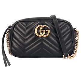 Bolsa de Ombro Gucci GG Marmont Preto