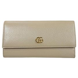 Gucci Continental Wallet Double G Beige Purple Yellow