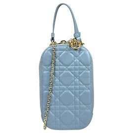 Christian Dior Blue Leather Handbag Blue