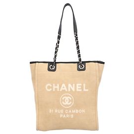Sac cabas Chanel Deauville PM Beige