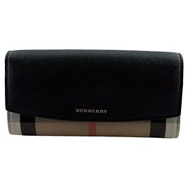 Burberry Black Long Wallet Black