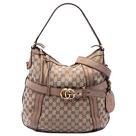 Bolsa Satchel Gucci Bege Medium GG Canvas Bege