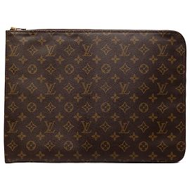 Louis Vuitton Marrom Monogram Poche Documents Portfolio Marrom
