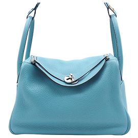 Hermès Blue Clemence Lindy 30 Bleu Bleu clair