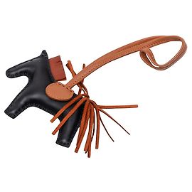 Hermès Black Milo Lambskin Grigri Rodeo Bag Charm PM Black