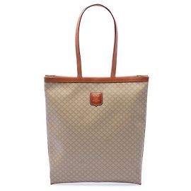 Céline Celine Beige Macadam Coated Canvas Tote Beige