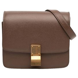 Céline Celine Brown Small Calfskin Classic Box Marron