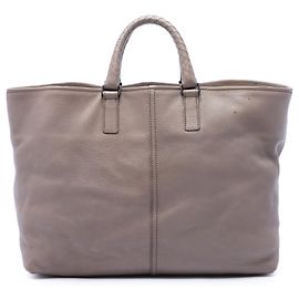 Tote Bottega Veneta em couro de vitelo marrom Intrecciato com alça Marrom Taupe