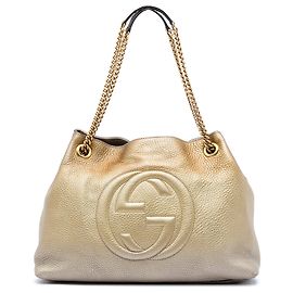 Tote Soho Chain em couro de vitelo Ombre dourado Médio da Gucci Dourado
