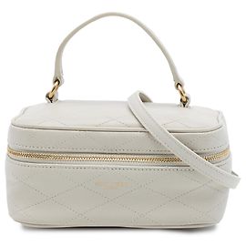 Sac vanity Gaby en peau de mouton matelassée blanc Saint Laurent Blanc Blanc cassé