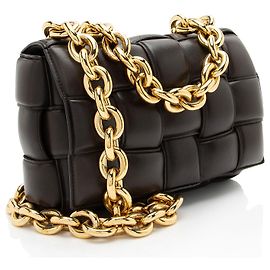 Borsa a tracolla Maxi Cassette in agnello Bottega Veneta Marrone