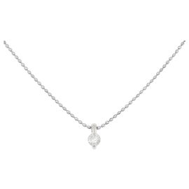Autre Marque Pt900 Pt850 Diamond Necklace Silvery