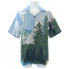 Camicia a maniche corte PRADA Blu Arancione