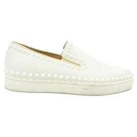 Christian Louboutin Leder-Sneaker Weiß