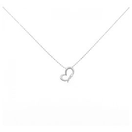 Autre Marque Collar de Corazón de Diamantes en Oro Blanco K10 Plata