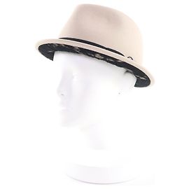 Chanel COCO Mark Fedora Hat Beige