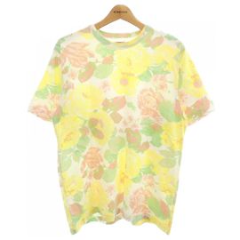 Camiseta de algodão Supreme FLOWERS TEE Rosa Branco Verde Amarelo