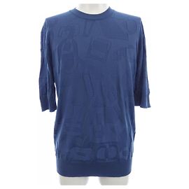 Hermès Top de malha de lã Hermes Azul