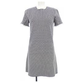 Microcheck Kleid Louis Vuitton Schwarz Weiß