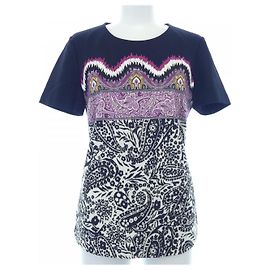 Top Etro Negro Blanco Púrpura