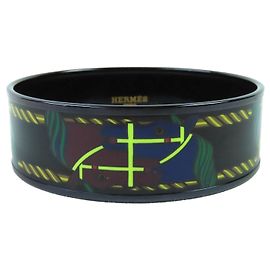 Hermès Pulseira de esmalte Hermes Click HH/Bandana Preto