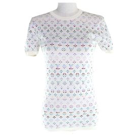 Louis Vuitton Multi Silk Knit Short Sleeve Top Multiple colors