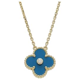 Collana Van Cleef & Arpels Vintage Alhambra Au750 Limited Blu