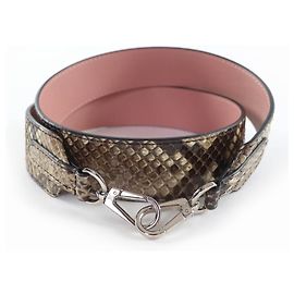Tracolla in pelle di pitone Louis Vuitton Marrone
