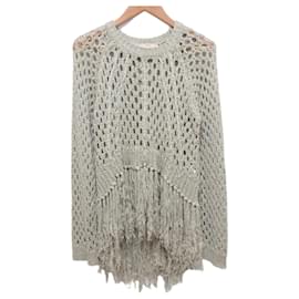 Autre Marque UN3D. Strickpullover mit Mesh-Fransen Beige Andere